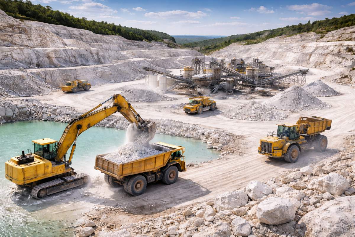 Construction site with modern equipment